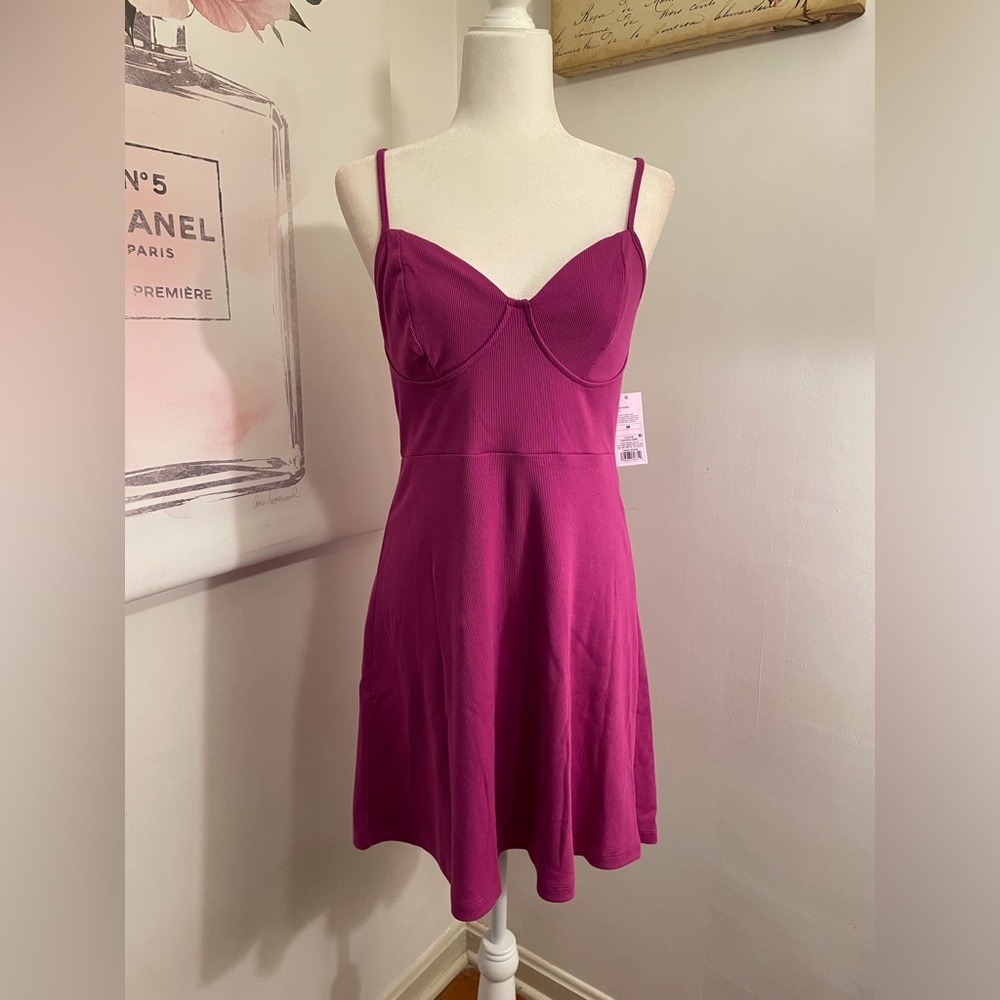 Wild Fable Mini Knit Skater Dress in Plum Purple - Picture 2 of 11